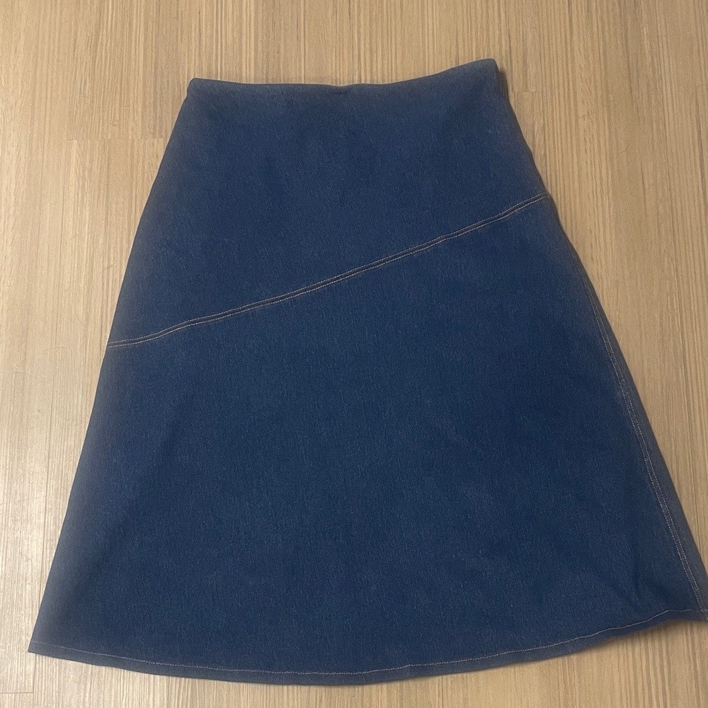 Lysse Blue A-Line Denim Skirt-XL